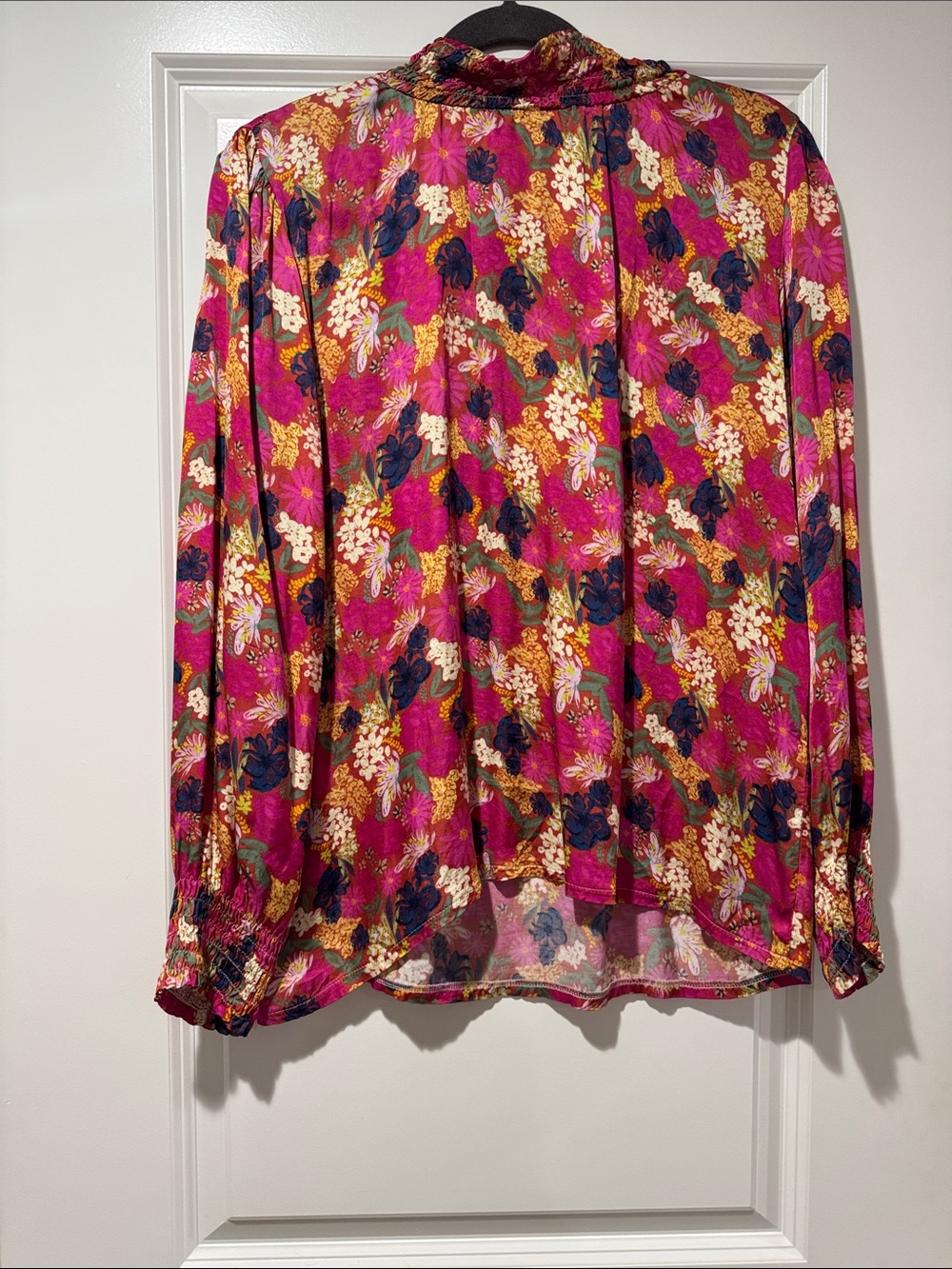 FRNCH Pink Floral Long-Sleeve Blouse